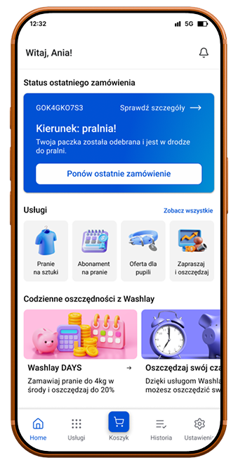 Aplikacja Washlay - Pranie z odbiorem i dostawą