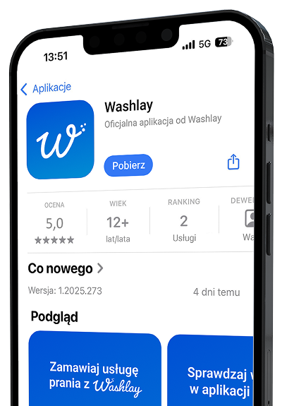 Aplikacja Washlay - Pranie z odbiorem i dostawą